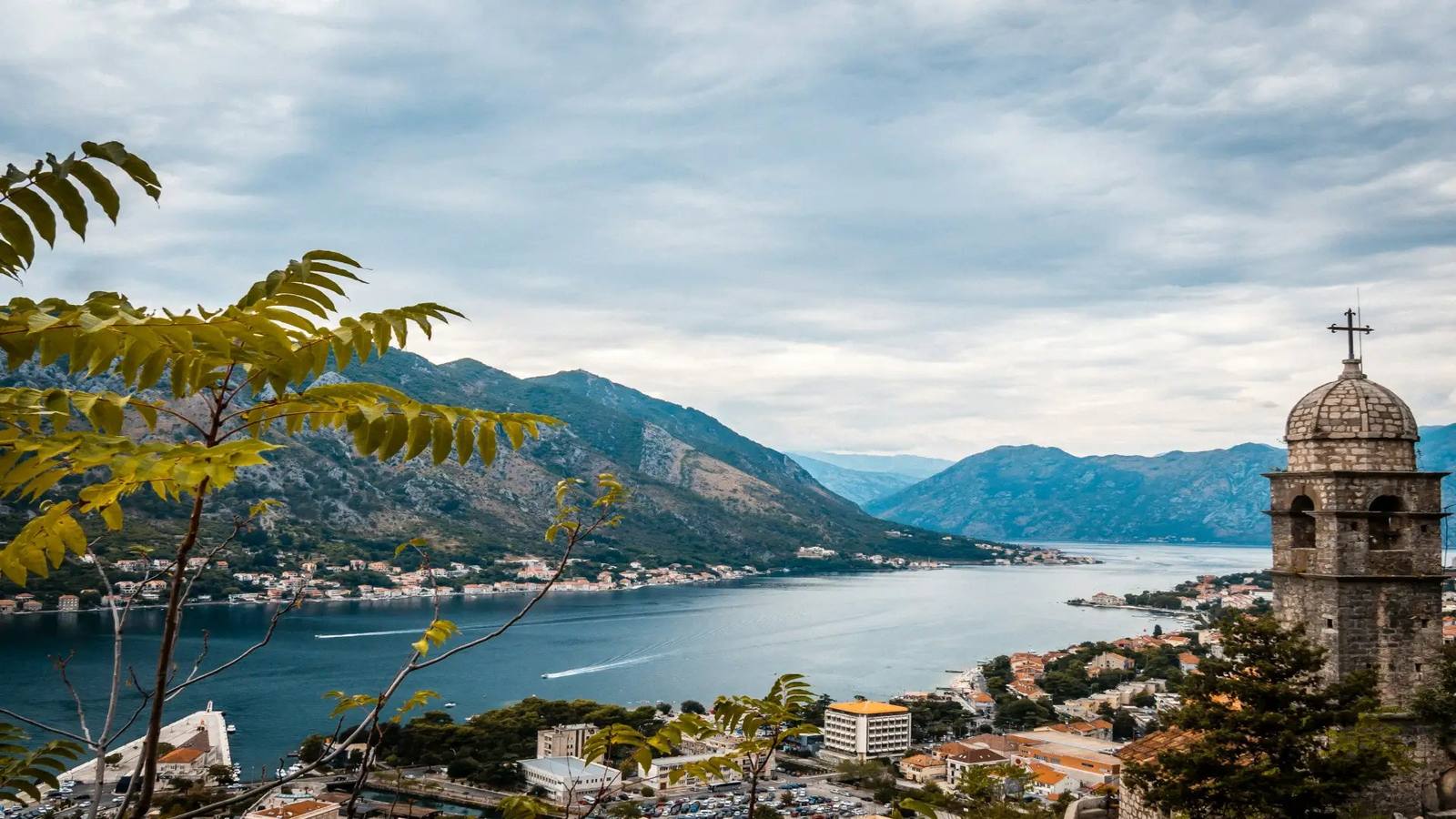 Bay of Kotor with medieval old town and surrounding mountains