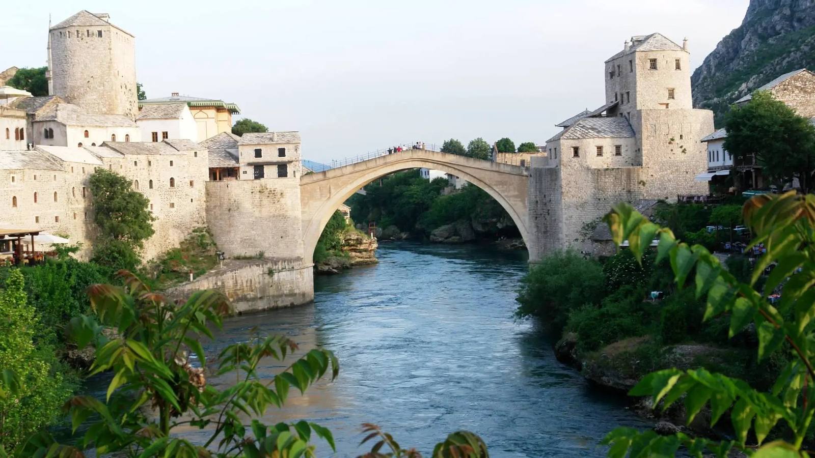 Mostar Old Bridge over the Neretva River